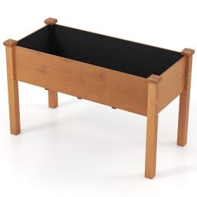 Raised Garden Bed with Legs and Drainage Holes for Backyard-Brown