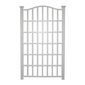 Large 8-Ft x 4.5-Ft Outdoor White Vinyl Garden Trellis Privacy Screen