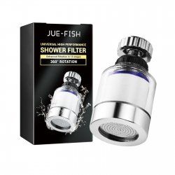 Jue-Fish Universal High Performance Shower Filter Rotating Head Filter Shower Water Kitchen Home Water Purifier